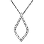 10Kt White Gold 1/10ct. tw. Diamond Teardrop Pendant