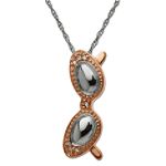 10Kt Pink Gold Sunglasses Pendant with Diamond Accent