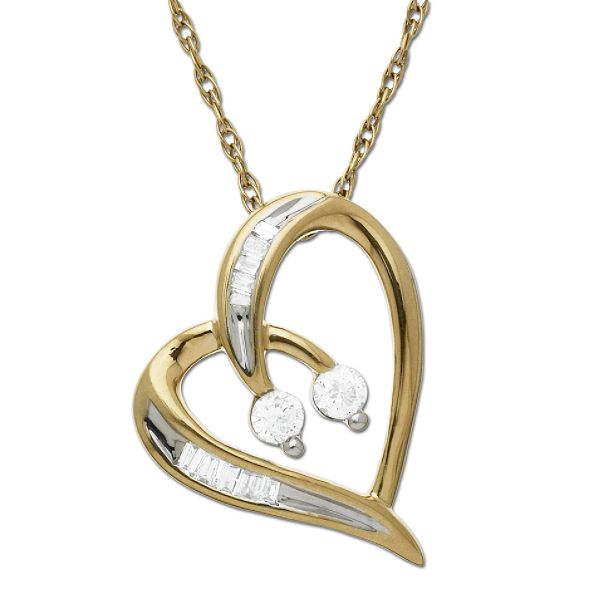 10Kt Yellow Gold 1/5ct. tw. Heart Pendant