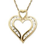 10Kt Yellow Gold .16ct. tw. Diamond Heart Pendant