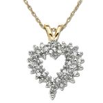 10Kt Yellow Gold .13ct. tw. Diamond Heart Pendant