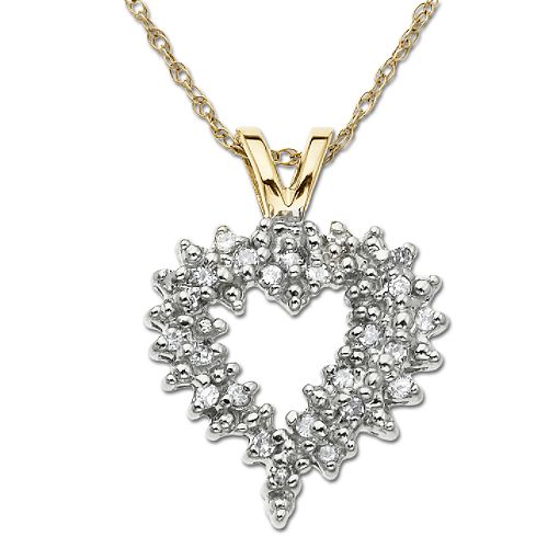10Kt Yellow Gold .13ct. tw. Diamond Heart Pendant