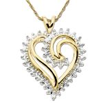 10Kt Yellow Gold Heart Pendant with Diamond Accent