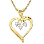 14Kt Yellow Gold Heart Pendant with Diamond Accent