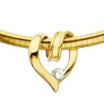 14Kt Yellow Gold .13ct. tw. Heart Slide Pendant