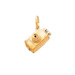 Quality Gold 14k Yellow and White Gold Camera, Opens with Bird Inside Charm