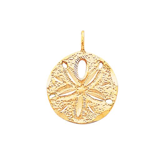 14k Yellow Gold Sand dollar Charm