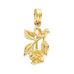 14K Yellow Gold Rose Charm - C3191 price decreased by 60%