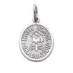 14K White Gold Graduation disk Charm - D1135