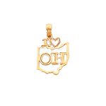 Quality Gold 14k Yellow Gold Ohio State Charm