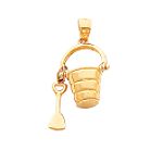 14K Yellow Gold 3 Dimensional Moveable Pail and Shovel Charm - D1382 price decreased by 60%