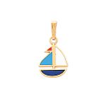 Quality Gold 14k Yellow Gold Enameled Sailboat... by Quality Gold