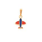Quality Gold 14k Yellow Gold Enameled Airplane... by Quality Gold