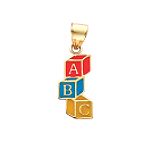 Quality Gold 14k Yellow Gold Enameled ABC Blocks... by Quality Gold