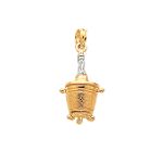 Click here to buy Quality Gold 14k Yellow Gold and Rhodium 3 Dimensional Bottle in Ice Bucket Charm by Quality Gold.