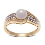 1/4 ct. tw. Diamond and Pearl Ring