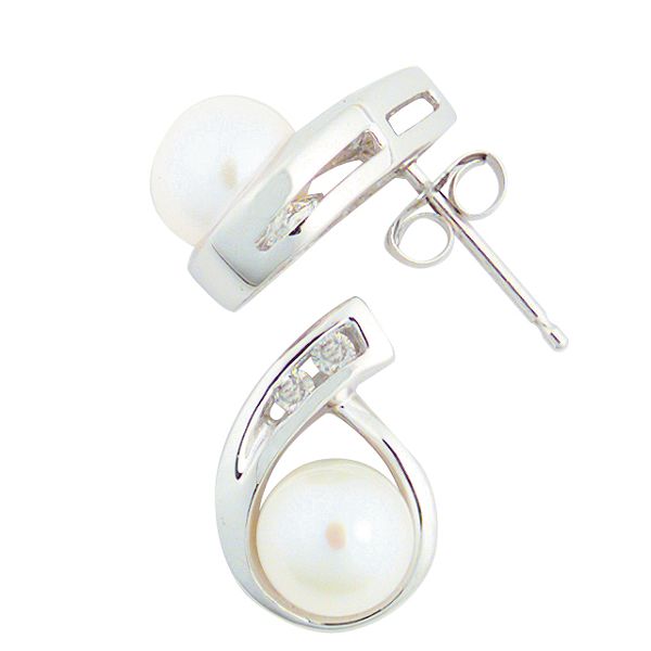 Pearl and Diamond Earrings