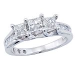 Royal Pacific Gems 1 ct. t.w.* Diamond 3-Stone Engagement Ring. 14K White Gold