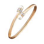 Pearl and Diamond Bangle Bracelet