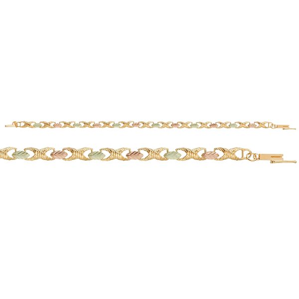 Black Hills Gold Tricolor 10K Hugs and Kisses Bracelet