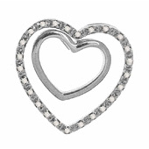 1/4 ct. tw. Diamond and Sterling Silver Double Heart Pendant