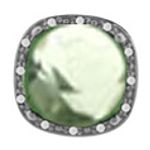 Marsala 1/10 Ct Tw Diamond and Sterling Silver with Genuine Green Amethyst Pendant