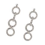 Ambras 1/2 ct. tw* Diamond 3 Circle Drop Earrings. 10k White Gold