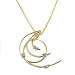 Diamond Accent Weeping Pendant. 10K Yellow Gold