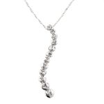 Diamond Journey Pendant. 10K White Gold