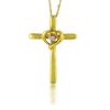 Diamond Cross and Heart Pendant. 10k Yellow Gold
