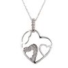 Diamond Heart Pendant. 10k White Gold