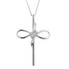 Diamond Cross Pendant. 10k White Gold