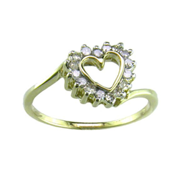 1/4 ct. tw. Diamond Heart Ring. 10K Yellow Gold
