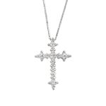 .25 Cttw Hi I1I2 Round Diamond 18K White Gold Cross