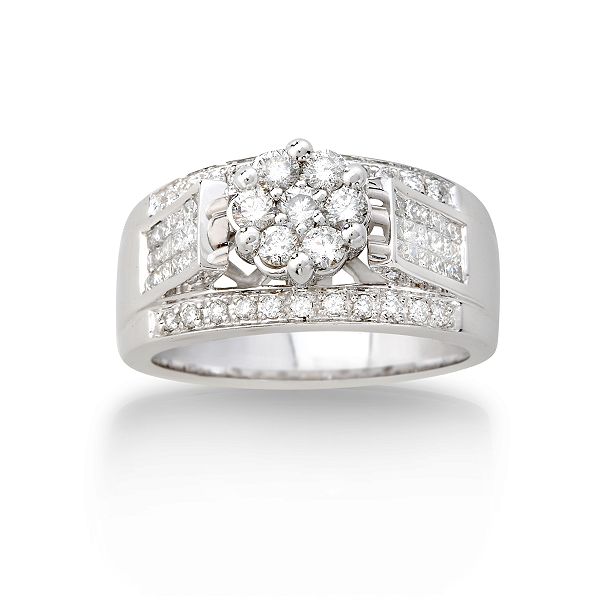 1 Cttw Diamond 14K White Gold Bridal Fashion Ring