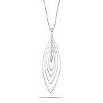 Unique Designs .15 Cttw G-Vs2 Diamond 18K White Gold Mq Fashion Pendant