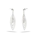 Unique Designs .25 Cttw G-Vs2 Diamond 18K White Gold Mq Fashion Earrings