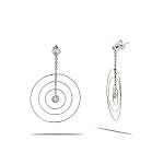 Unique Designs .25 Cttw G-Vs2 Diamond 18K White Gold Fashion Circle Earring