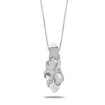 .60 Cttw Diamond 14K White Gold Slipper Pendant