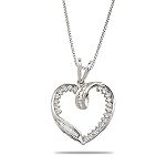 .50 Cttw Diamond 14K White Golf Heart Pendant