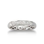 .25 Cttw Hi I1 Diamond 14K Whtie Gold Micro Pave Wedding Band