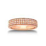 .33 Cttw Hi I1 Diamond 14K Rose Gold Micro Pave Wedding Band