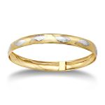 10Kttt 8Mm Polished Rhodium Leaf Yellow Flex Bangle