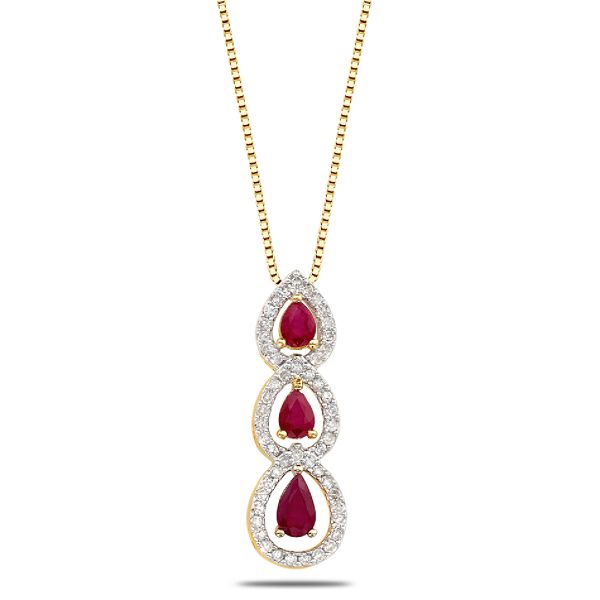 14Ktyg Ruby And Diamond Pendant