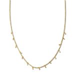Clover 14Ktyg Dia Cut Chain W/Dangling Dia Cut Beads W/Spring Ring