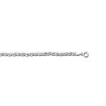 14K White Gold 3 Braided Bead Chain Bracelet
