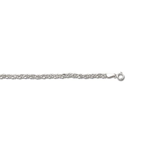 14K White Gold 3 Braided Bead Chain Bracelet