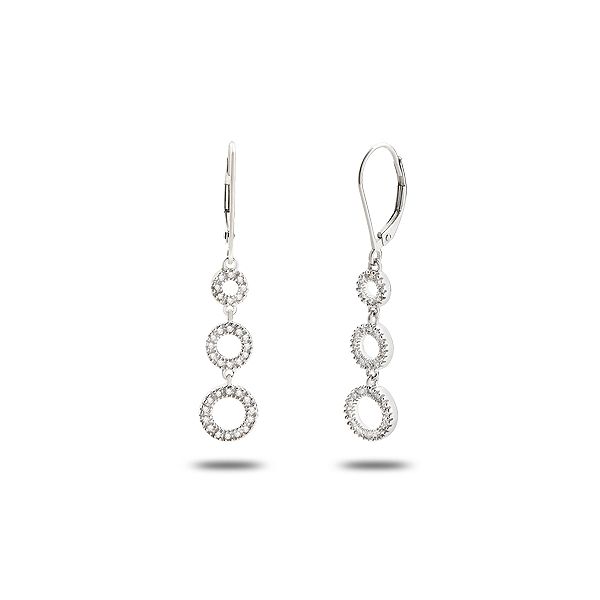 1/4 ct. t.w. Triple Circle Diamond Earrings in 14K White Gold