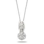14K White Gold Diamond Pendant