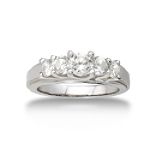 1.5 ct. t.w. Round Diamond 5-Stone Ring in 14K White Gold